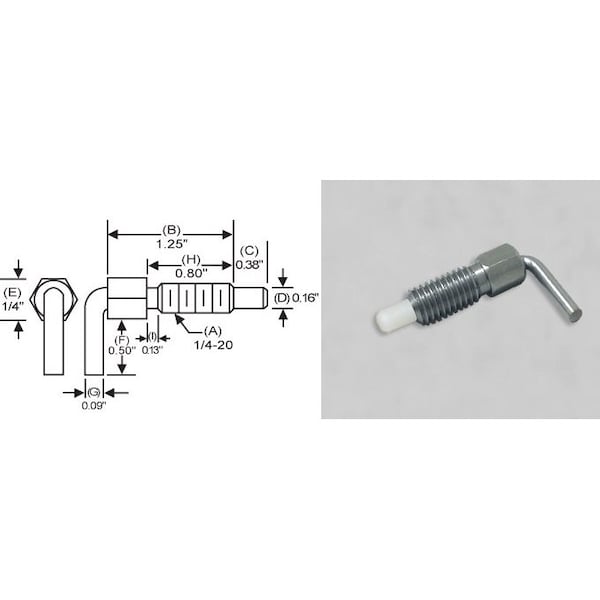 S & W Manufacturing L-Handle, Non Lck Nyl Nose, 1/4-20", .8" - NLN-1