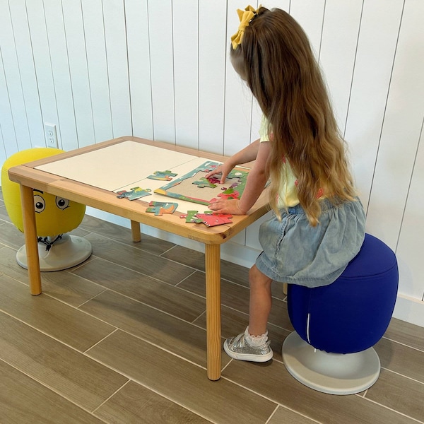 Kore Design Kids Adjustable Pivot Stool, Tall, 16.5in. to 21in., Blue - KDAP-2524WH