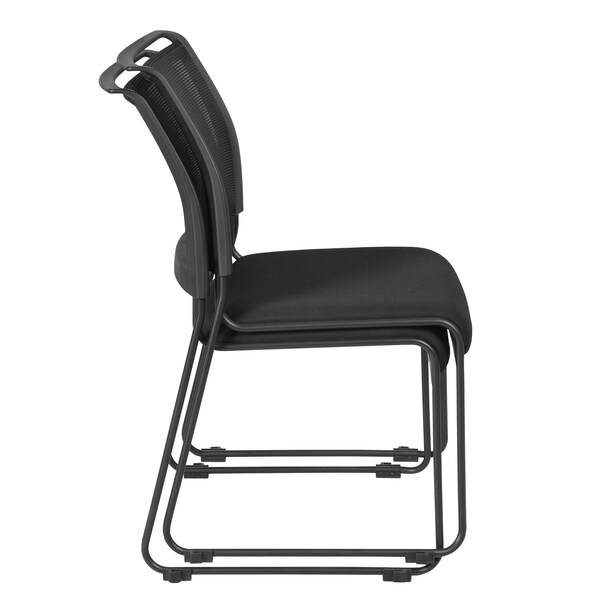 Regency Maxx Mesh Stacking Office Chairs, Fabric Seat, Black, 6PK - 4300BK6PK