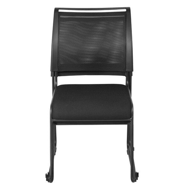 Regency Maxx Mesh Stacking Office Chairs, Fabric Seat, Black, 6PK - 4300BK6PK
