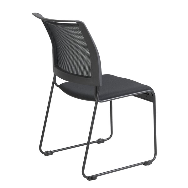 Regency Maxx Mesh Stacking Office Chairs, Fabric Seat, Black, 6PK - 4300BK6PK