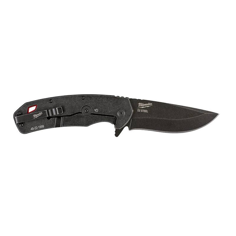 Milwaukee 3 in. Hardline D2 Steel Serrated Blade Pocket Folding Knife& 3.5 in. Hardline D2 Steel Smooth Blade Pocket Folding Knife - 48-22-1998-48-22-1999