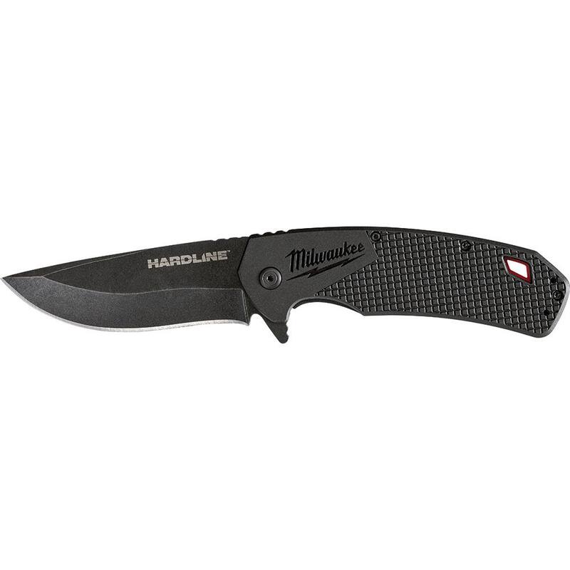 Milwaukee 3 in. Hardline D2 Steel Serrated Blade Pocket Folding Knife& 3.5 in. Hardline D2 Steel Smooth Blade Pocket Folding Knife - 48-22-1998-48-22-1999