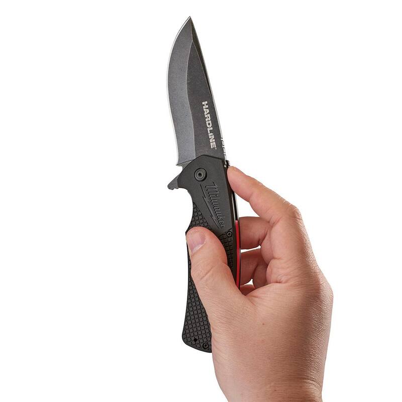 Milwaukee 3 in. Hardline D2 Steel Serrated Blade Pocket Folding Knife& 3.5 in. Hardline D2 Steel Smooth Blade Pocket Folding Knife - 48-22-1998-48-22-1999