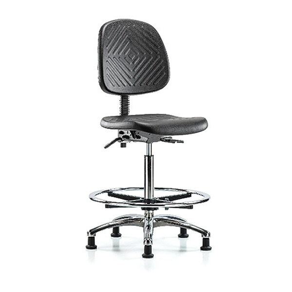 Blue Ridge Ergonomics High Bench Chair Ben Chair, Poly, Hi, Med Bk, Chr, Tilt CF Gld, No Arms, 24-1/2" to 33-1/2" Height - BR-PHBCH-MB-CR-T1-A0-CF-RG