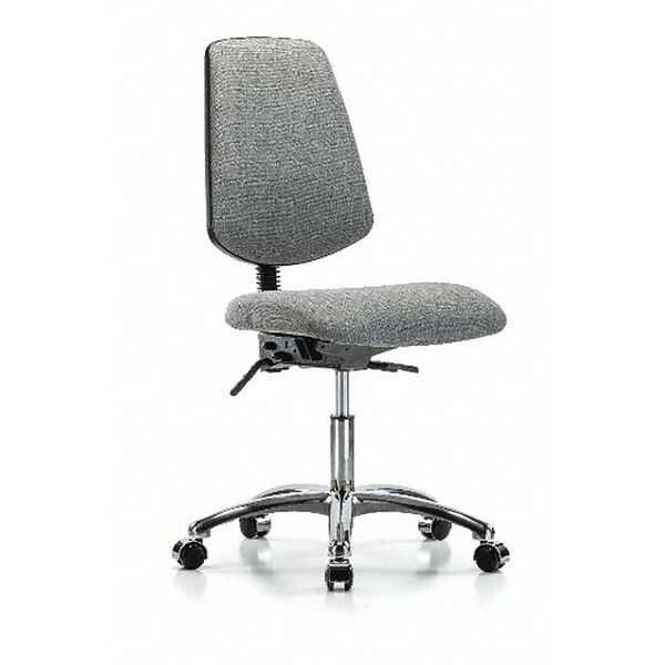 Blue Ridge Ergonomics Desk Chair Fab Desk Chair, Med, Bk, Cast Gry, No Arms, 19" to 24" Height, Fabric, Grey - BR-FDHCH-MB-CR-T1-A0-CC-F44