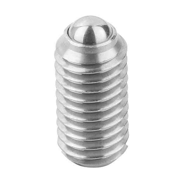 Kipp Spring Plunger Heavy Spring Force D=M04 L=9, Stainless Steel, Comp: Ball Stainless Steel - K0310.204