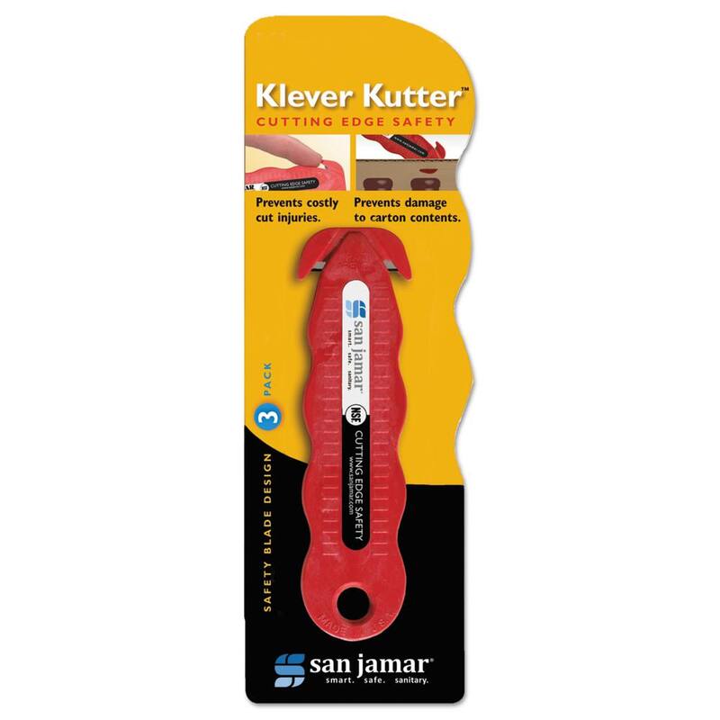 San Jamar Red Klever Kutter Safety Cutter (Pack of 3) - SJMKK403