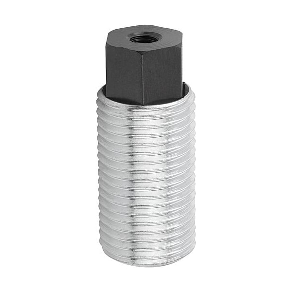 Kipp Push-Pull Plunger, Heavy Spring Force, With Rotation Lock, D=M12X1, 5 L=20, Form: I, Threaded end - K0977.1212