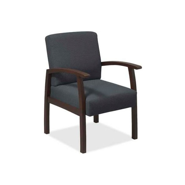 Sp Richards Lorell Deluxe Fabric Guest Chair, 24"W x 25"D x 35-1/2"H, Expresso Frame/Charcoal Seat - LLR68555