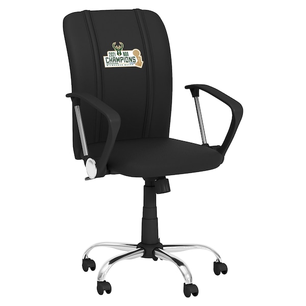 Dreamseat Curve Task Chair with Milwaukee Bucks 2021 Champions Logo - XZOCCURVE-PSNBA31053