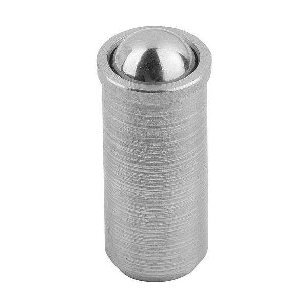 Kipp Spring Plunger, Push Fit, D=8 L=16, Stainless Steel, Long Version, Ball: Stainless Steel - K0333.108