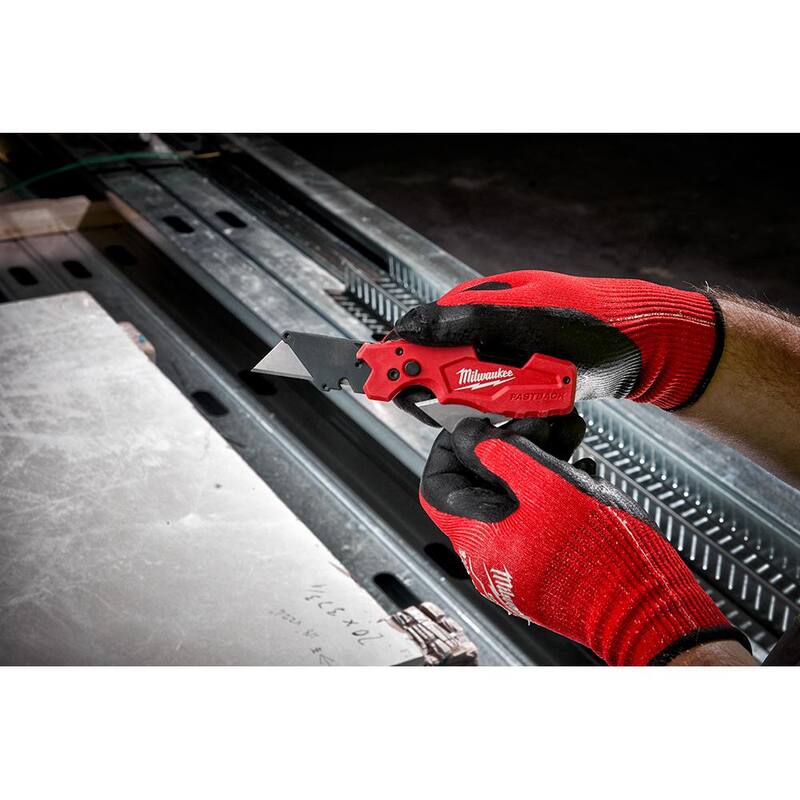 Milwaukee FASTBACK 6-in-1 Folding Utility Knives with General Purpose Utility Blades and Dispenser - 48-22-1505-48-22-1900