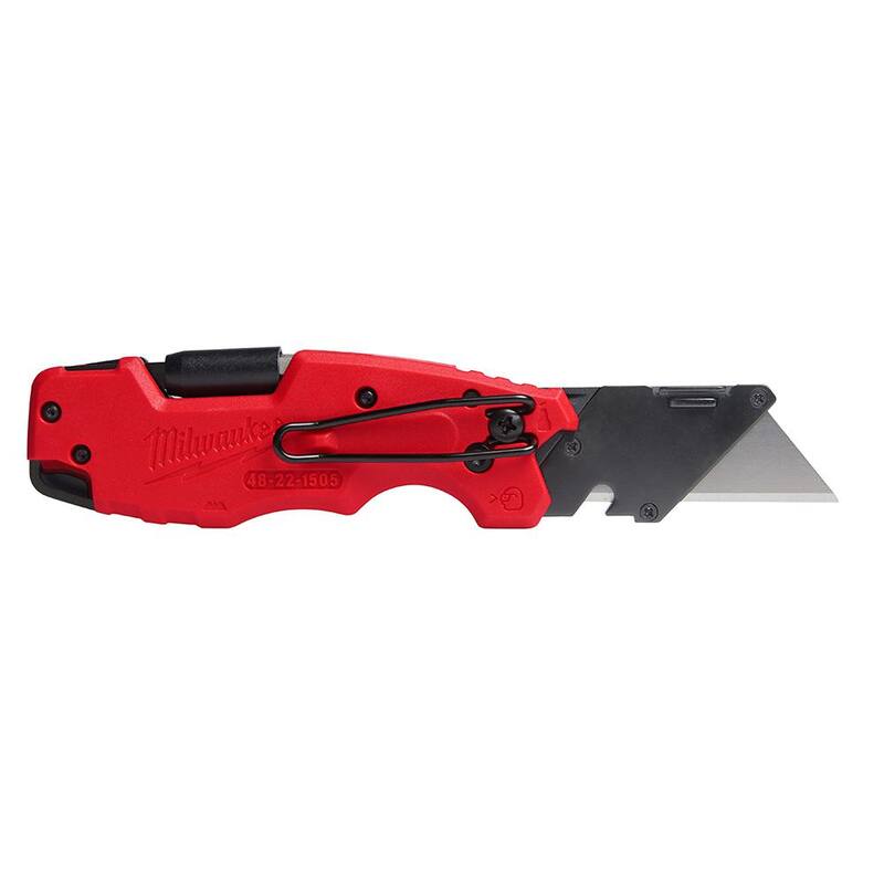 Milwaukee FASTBACK 6-in-1 Folding Utility Knives with General Purpose Utility Blades and Dispenser - 48-22-1505-48-22-1900