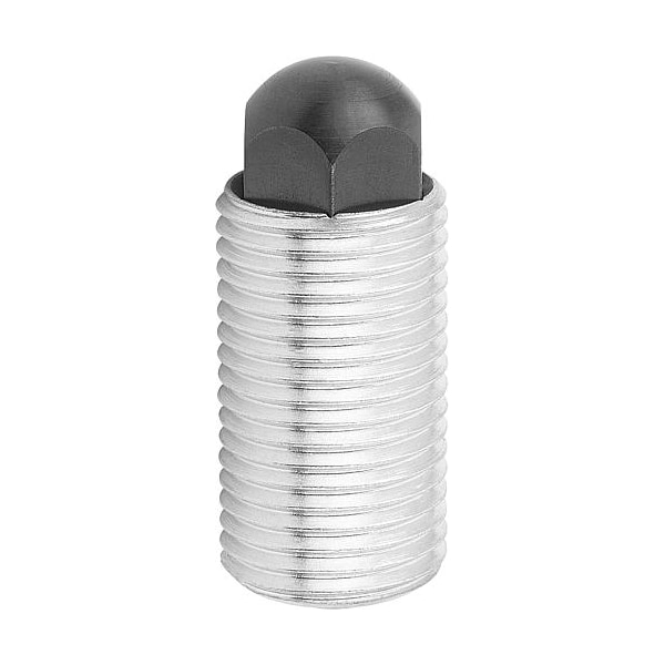 Kipp Push-Pull Plunger, Heavy Spring Force, With Rotation Lock, D=M12X1, 5 L=20, Form: H, Round end - K0977.2212
