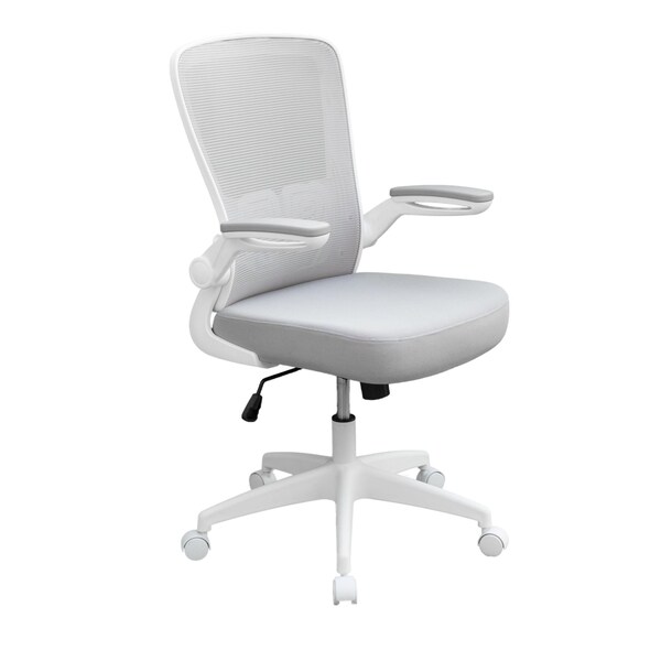 Boss Office Products White Frame/Gray Mesh Deluxe Task Chair - B6366WT-GY