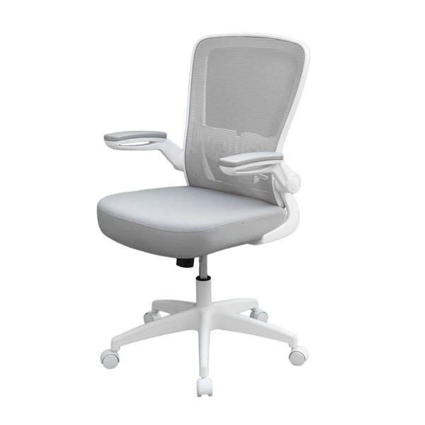 Boss Office Products White Frame/Gray Mesh Deluxe Task Chair - B6366WT-GY