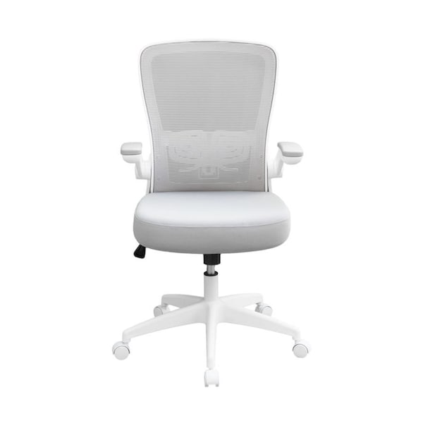 Boss Office Products White Frame/Gray Mesh Deluxe Task Chair - B6366WT-GY
