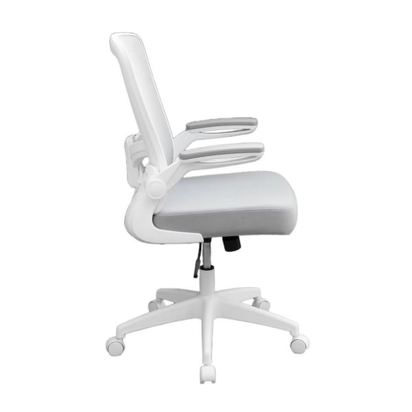 Boss Office Products White Frame/Gray Mesh Deluxe Task Chair - B6366WT-GY