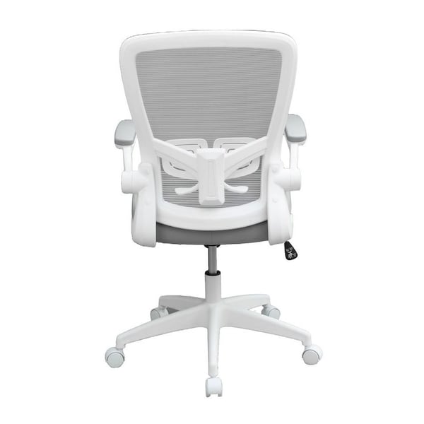 Boss Office Products White Frame/Gray Mesh Deluxe Task Chair - B6366WT-GY