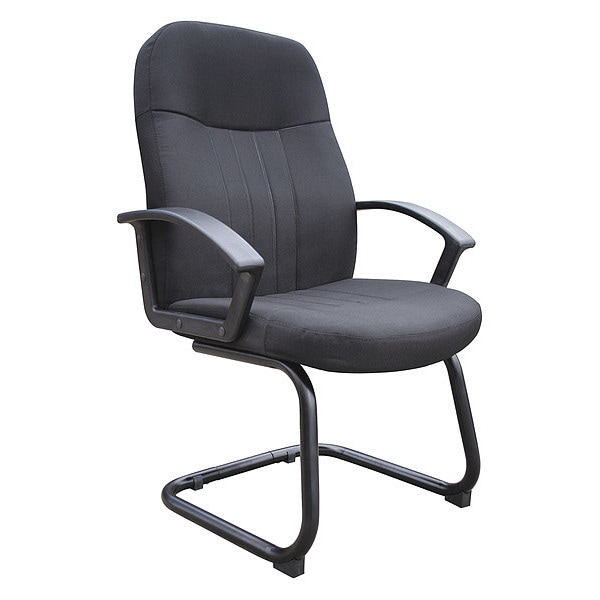 Boss Guest Chair, 25-1/2 in W 26" L 41" H, Loop, Fabric Seat - B8309-BK