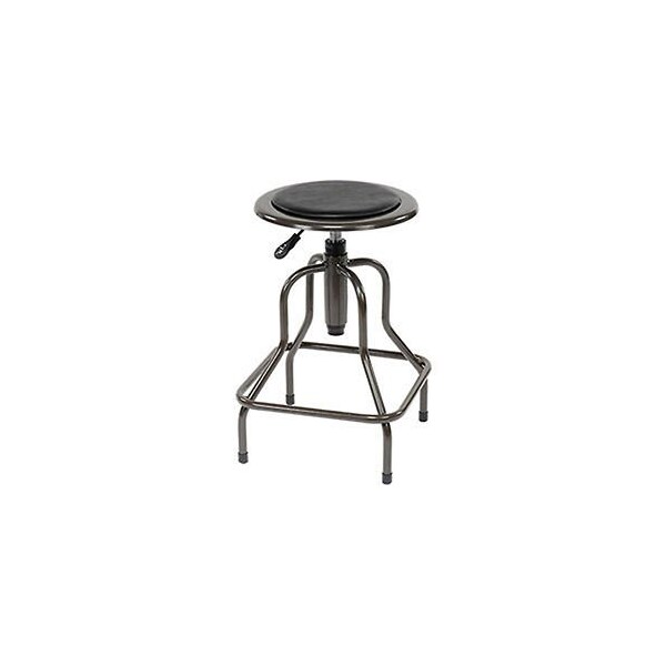 Global Industrial Vinyl Industrial Stool Without Backrest - Pneumatic Height Adjustment  Charcoal Gray - 277615