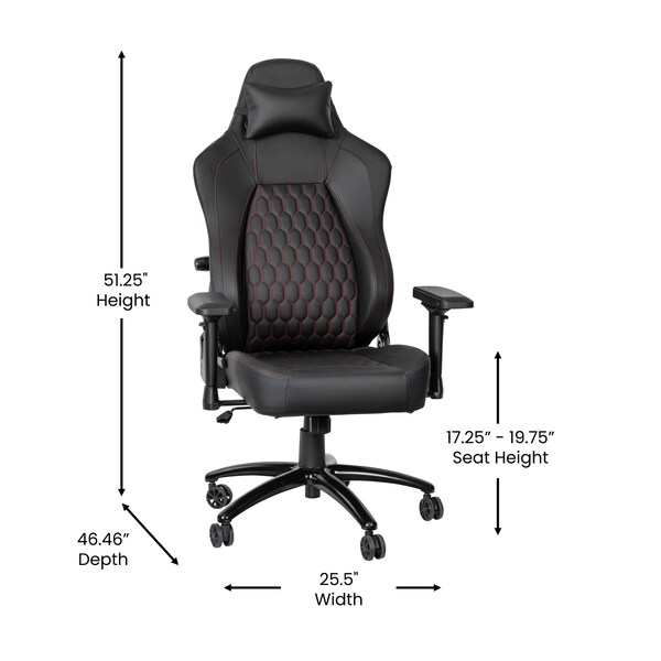 Flash Furniture Black/Red 4D Armrest Gaming Chair with Lumbar - SY-088-RD-GG