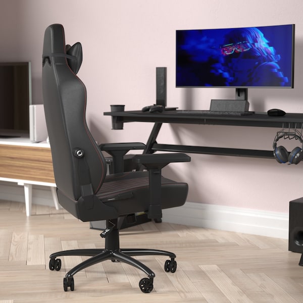 Flash Furniture Black/Red 4D Armrest Gaming Chair with Lumbar - SY-088-RD-GG