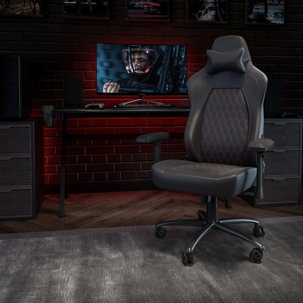 Flash Furniture Black/Red 4D Armrest Gaming Chair with Lumbar - SY-088-RD-GG