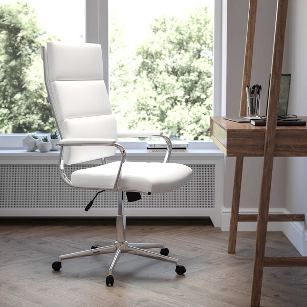 Flash Furniture White LeatherSoft Office Chair - BT-20595H-2-WH-GG