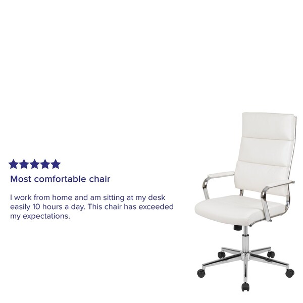 Flash Furniture White LeatherSoft Office Chair - BT-20595H-2-WH-GG