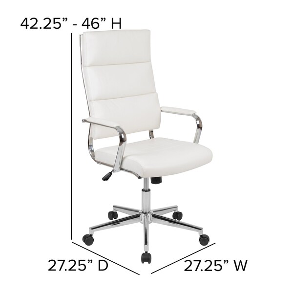 Flash Furniture White LeatherSoft Office Chair - BT-20595H-2-WH-GG