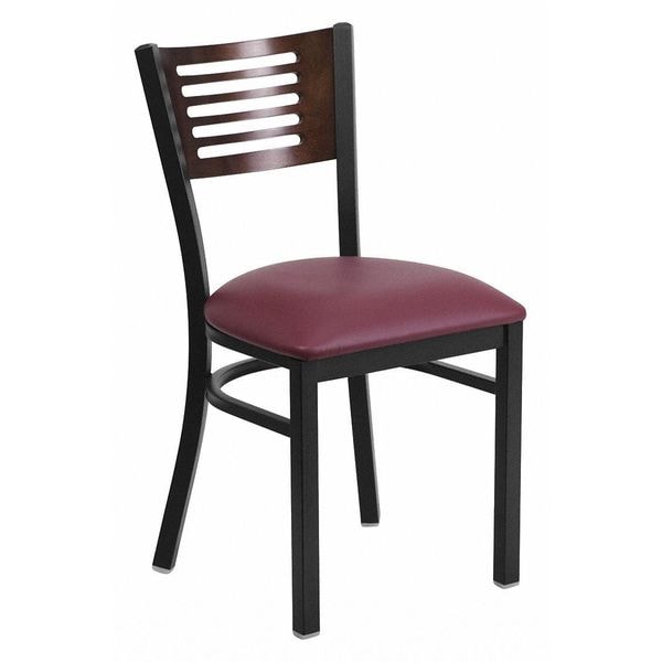 Flash Furniture Hercules Restaurant Chair, Black Back, 17 in W 21" L 32" H - XU-DG-6G5B-WAL-BURV-GG