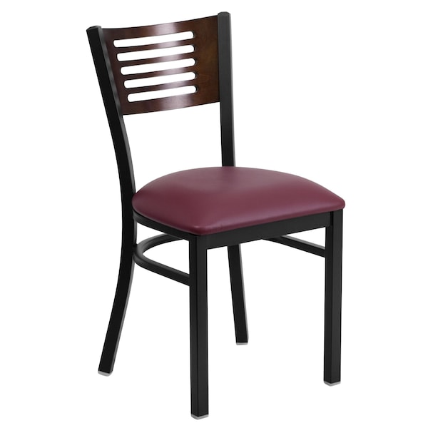 Flash Furniture Hercules Restaurant Chair, Black Back, 17 in W 21" L 32" H - XU-DG-6G5B-WAL-BURV-GG