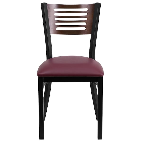 Flash Furniture Hercules Restaurant Chair, Black Back, 17 in W 21" L 32" H - XU-DG-6G5B-WAL-BURV-GG