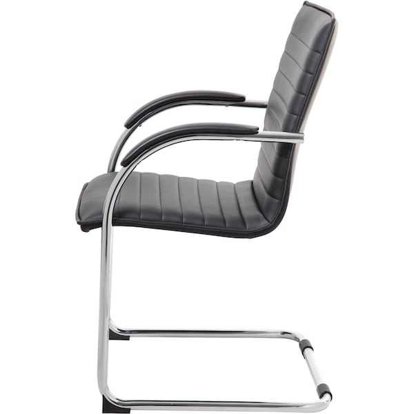 Boss B9536 Side Chair, Black Back, 23 in W 24-1/2" L 37-1/2" H, Fixed, Vinyl Seat - B9536-BK-2