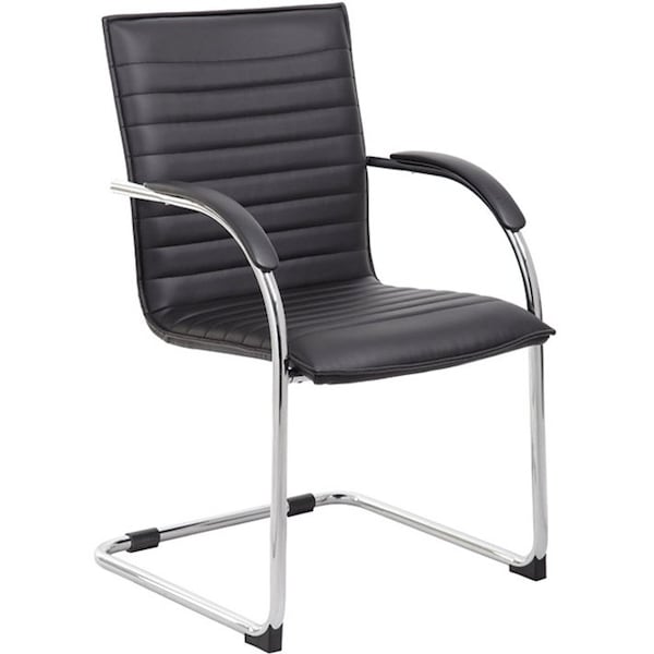 Boss B9536 Side Chair, Black Back, 23 in W 24-1/2" L 37-1/2" H, Fixed, Vinyl Seat - B9536-BK-2