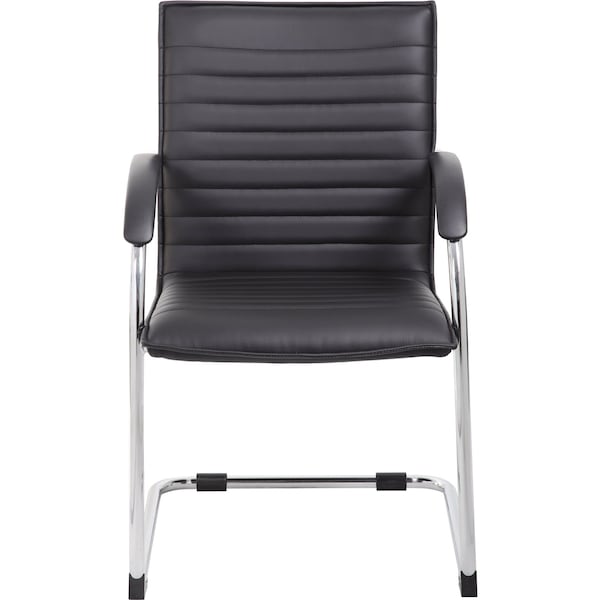 Boss B9536 Side Chair, Black Back, 23 in W 24-1/2" L 37-1/2" H, Fixed, Vinyl Seat - B9536-BK-2