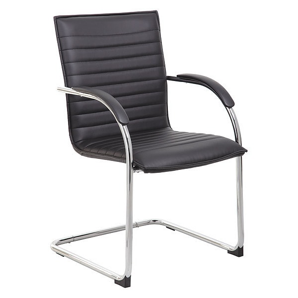 Boss B9536 Side Chair, Black Back, 23 in W 24-1/2" L 37-1/2" H, Fixed, Vinyl Seat - B9536-BK-2