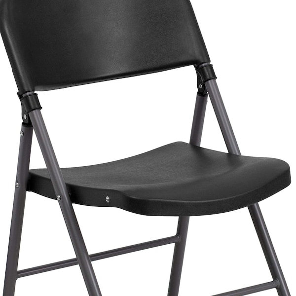 Flash Furniture Black Plastic Folding Chair - 2-DAD-YCD-50-GG