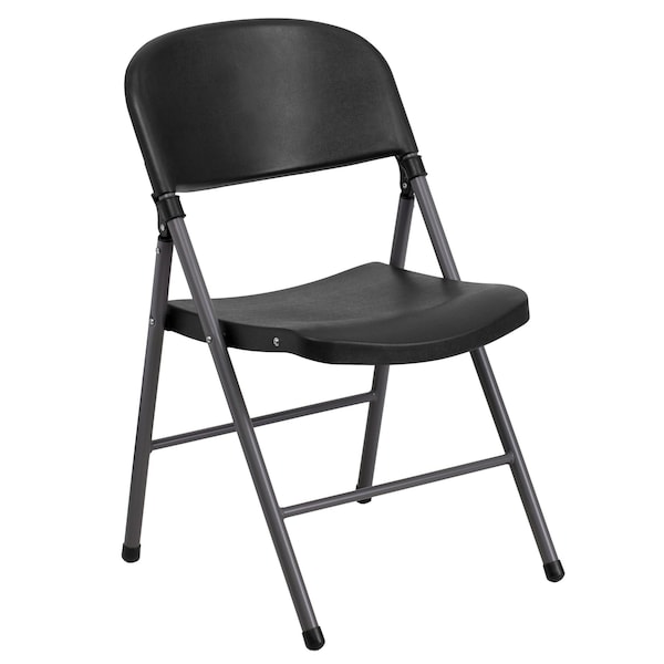 Flash Furniture Black Plastic Folding Chair - 2-DAD-YCD-50-GG