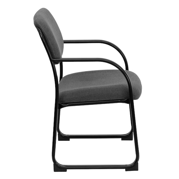 Flash Furniture Contemporary Executive Side Reception Chair, Gray Seat, Black Back, 23" W 20" L 34" H, Curved - BT-508-GY-GG