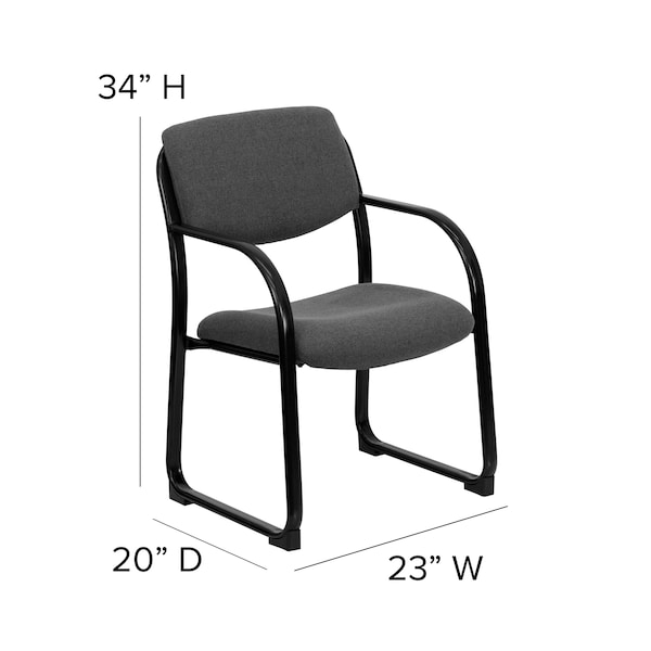 Flash Furniture Contemporary Executive Side Reception Chair, Gray Seat, Black Back, 23" W 20" L 34" H, Curved - BT-508-GY-GG
