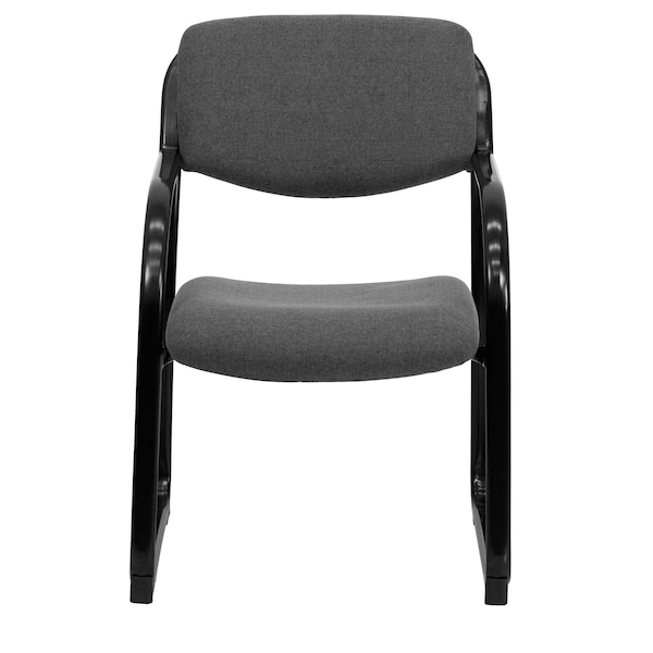 Flash Furniture Contemporary Executive Side Reception Chair, Gray Seat, Black Back, 23" W 20" L 34" H, Curved - BT-508-GY-GG