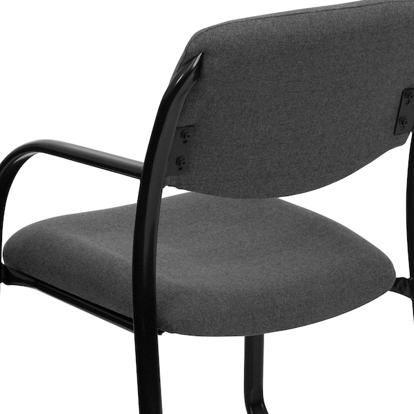 Flash Furniture Contemporary Executive Side Reception Chair, Gray Seat, Black Back, 23" W 20" L 34" H, Curved - BT-508-GY-GG