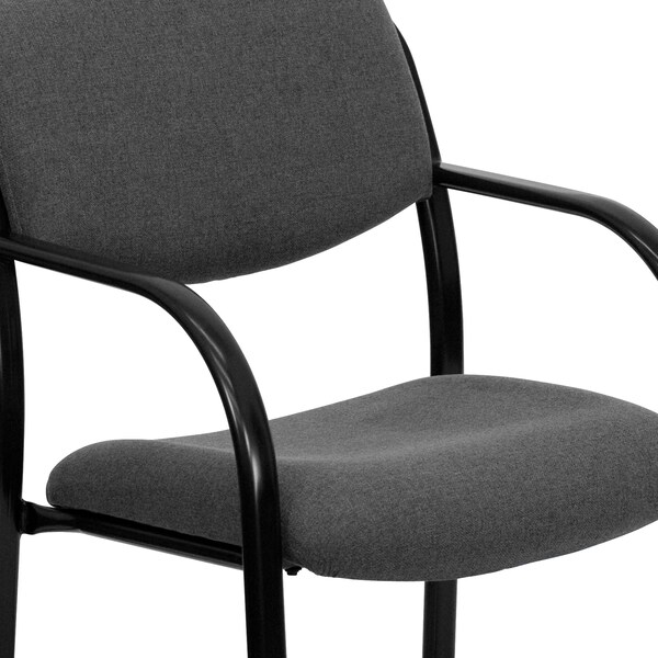 Flash Furniture Contemporary Executive Side Reception Chair, Gray Seat, Black Back, 23" W 20" L 34" H, Curved - BT-508-GY-GG