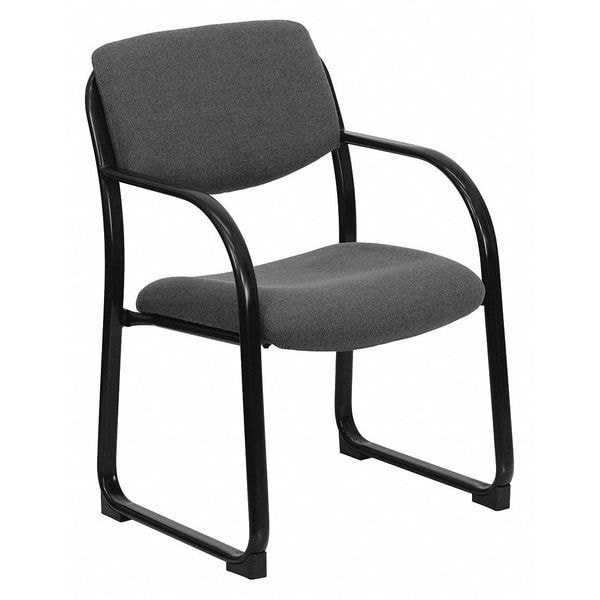 Flash Furniture Contemporary Executive Side Reception Chair, Gray Seat, Black Back, 23" W 20" L 34" H, Curved - BT-508-GY-GG