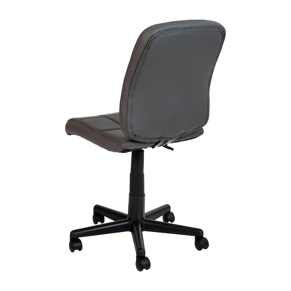 Flash Furniture Mid-Back Gray Quilted Vinyl Swivel Task Office Chair - GO-1691-1-GY-GG