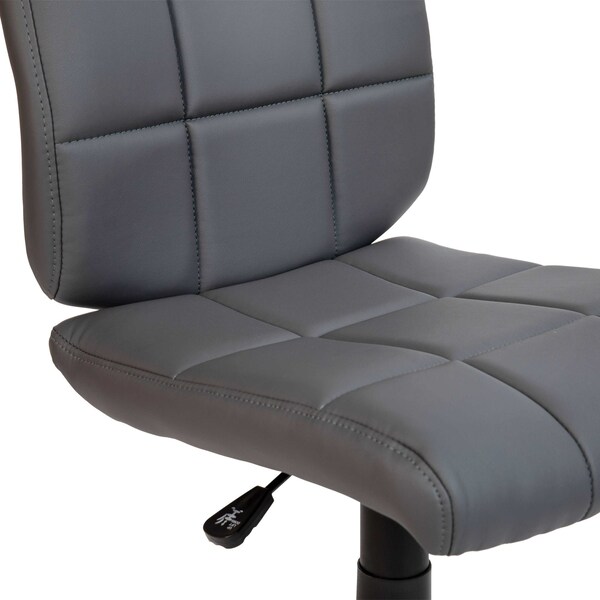 Flash Furniture Mid-Back Gray Quilted Vinyl Swivel Task Office Chair - GO-1691-1-GY-GG