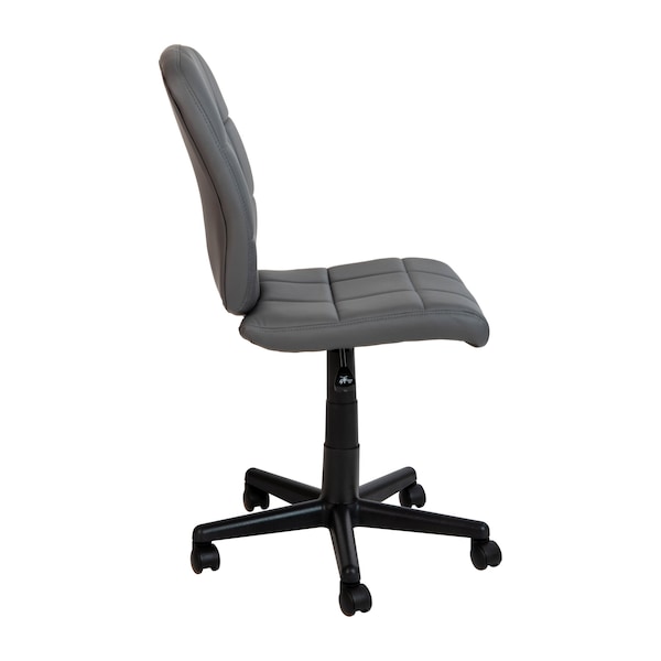 Flash Furniture Mid-Back Gray Quilted Vinyl Swivel Task Office Chair - GO-1691-1-GY-GG
